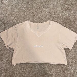 Aerie Cream 'Howdy' Crop Top
